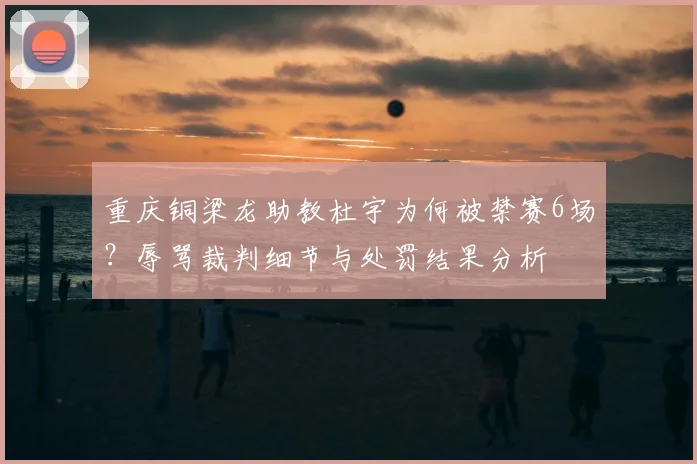 重庆铜梁龙助教杜宇为何被禁赛6场？辱骂裁判细节与处罚结果分析